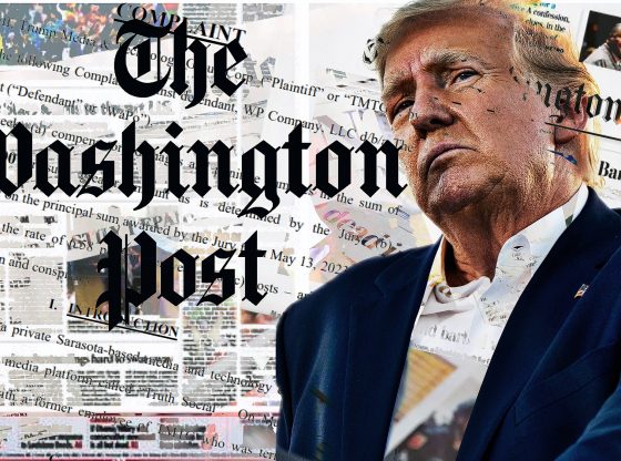 Photo edit of President Donald J. Trump and The Washington Post. Credit: Alexander J. Williams III/Pop Acta.