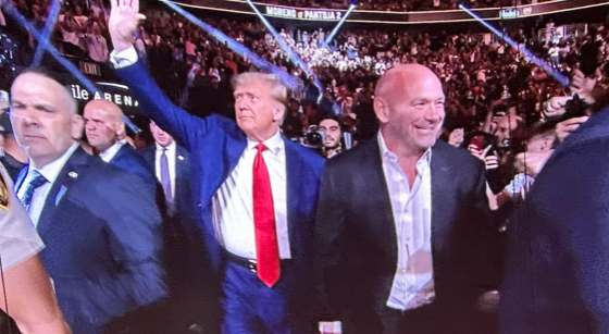 President Trump arrives at UFC 290. Credit: UFC.