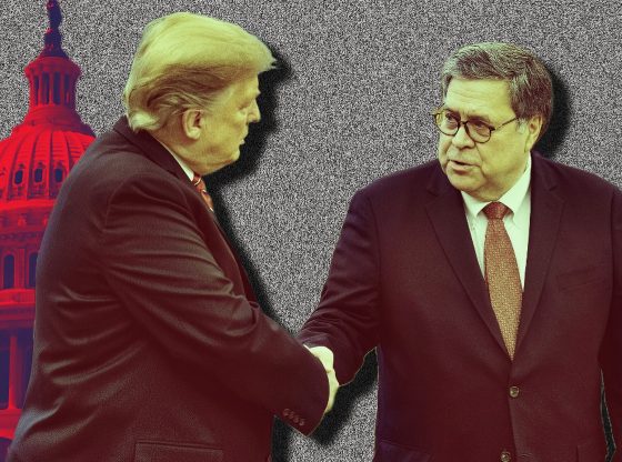 Photo edit of William Barr and Donald Trump. Original photo credit: The United States Department of Justice. Public Domain, (2023, July 23).